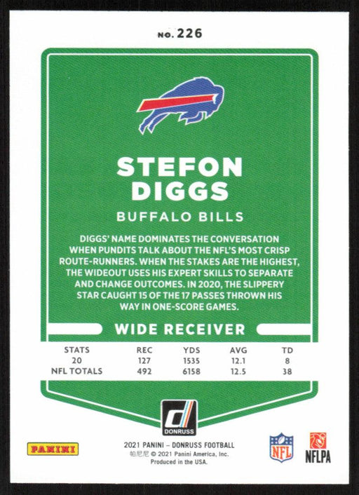 Stefon Diggs 2021 Donruss Football # 226 Buffalo Bills Base - Collectible Craze America