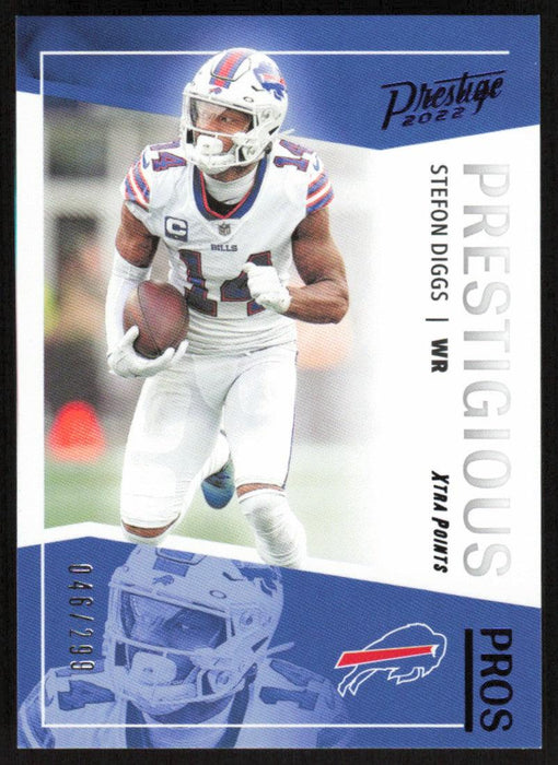 Stefon Diggs 2022 Panini Prestige Prestigious Pros Xtra Points # PP-25 Blue 046/299 Buffalo Bills - Collectible Craze America