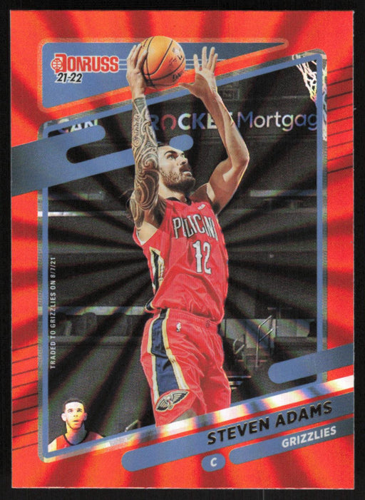 Steven Adams 2021 Donruss # 193 Orange Holo Laser Memphis Grizzlies - Collectible Craze America