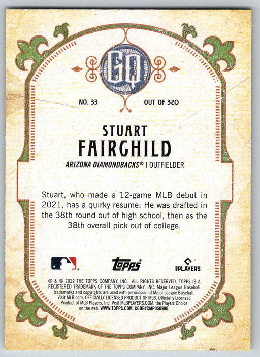 Stuart Fairchild 2022 Topps Gypsy Queen # 33 RC Arizona Diamondbacks - Collectible Craze America