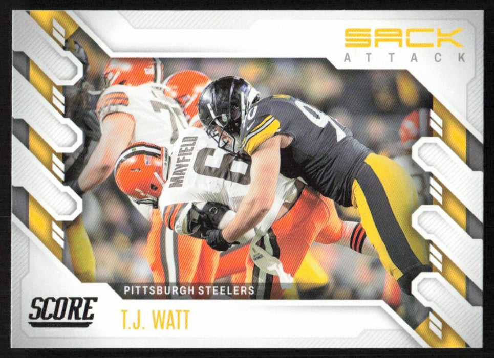 T.J. Watt 2022 Panini Score Football # SA-TW Sack Attack Pittsburgh Steelers - Collectible Craze America