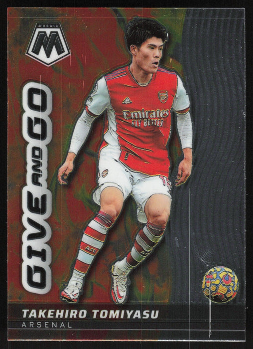 Takehiro Tomiyasu 2021 Panini Mosaic Premier League # 7 Give and Go Arsenal - Collectible Craze America