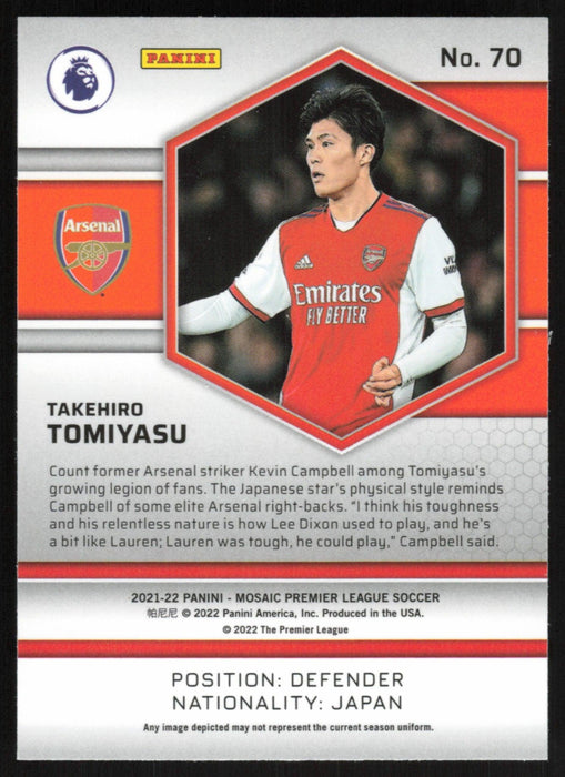 Takehiro Tomiyasu 2021 Panini Mosaic Premier League # 70 Arsenal FC Base - Collectible Craze America