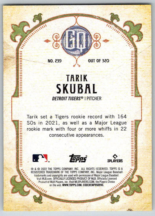 Tarik Skubal 2022 Topps Gypsy Queen # 239 Detroit Tigers - Collectible Craze America