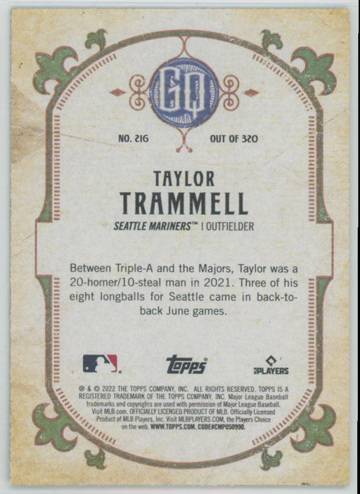 Taylor Trammell 2022 Topps Gypsy Queen # 216 Green Border Seattle Mariners - Collectible Craze America