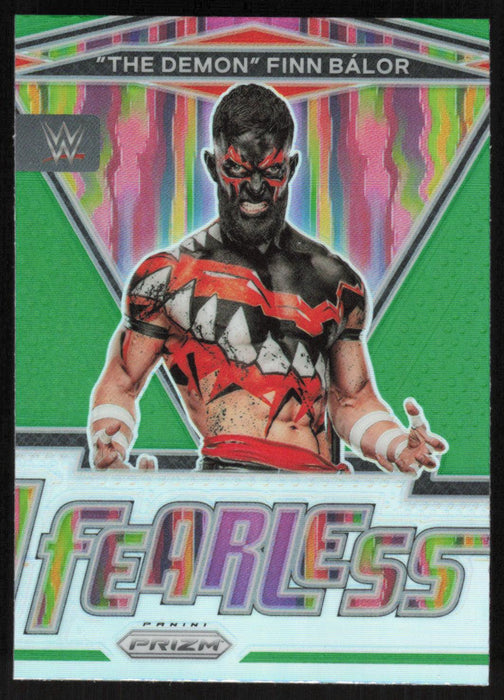 The Demon Finn Balor 2022 Panini Prizm WWE # 13 Fearless Green Prizm Raw - Collectible Craze America