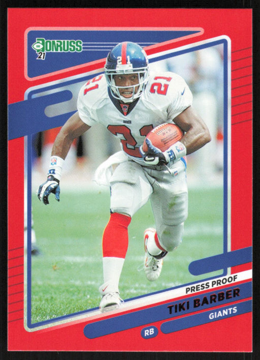 Tiki Barber 2021 Donruss Press Proof Red # 84 New York Giants - Collectible Craze America