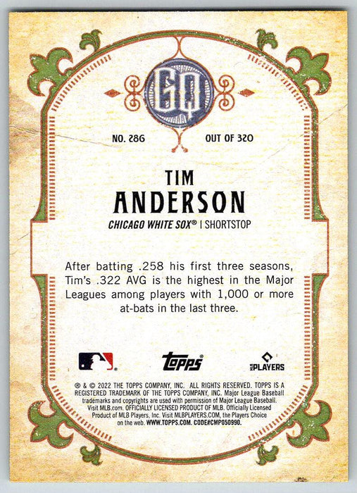 Tim Anderson 2022 Topps Gypsy Queen # 286 Chicago White Sox - Collectible Craze America