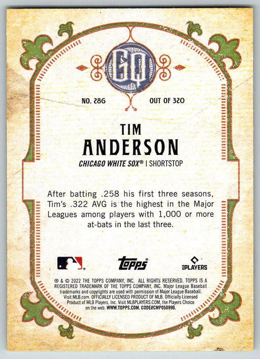 Tim Anderson 2022 Topps Gypsy Queen # 286 Chicago White Sox - Collectible Craze America