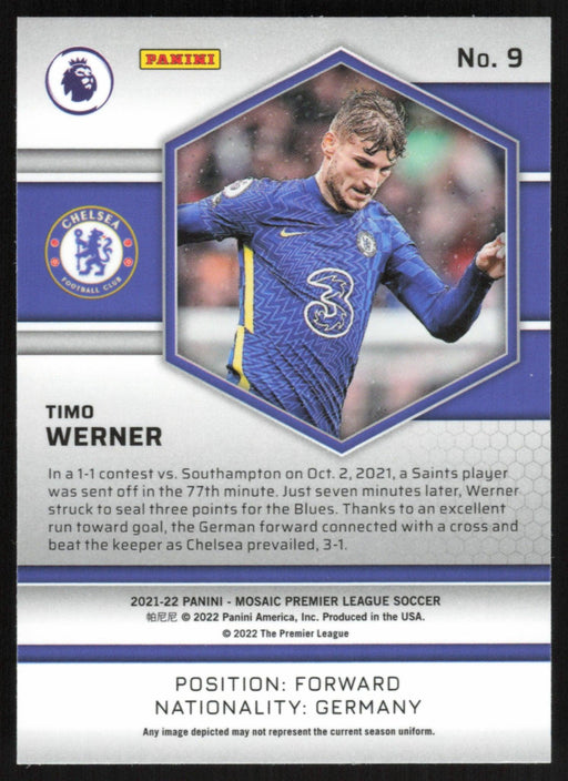 Timo Werner 2021 Panini Mosaic Premier League # 9 Chelsea FC Base - Collectible Craze America