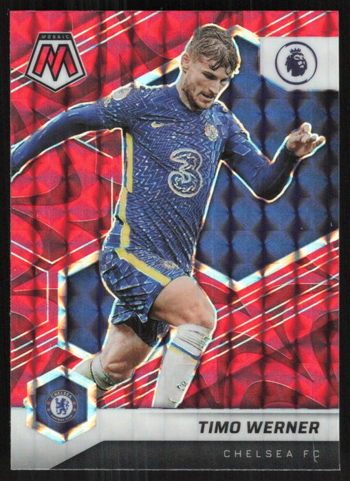 Timo Werner 2021 Panini Mosaic Premier League # 9 Red Prizm Chelsea FC - Collectible Craze America