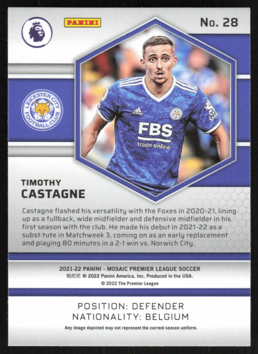 Timothy Castagne 2021 Panini Mosaic Premier League # 28 Leicester City Base - Collectible Craze America