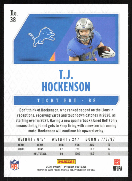 TJ Hockenson 2021 Panini Phoenix # 38 Detroit Lions Base - Collectible Craze America