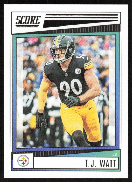 TJ Watt 2022 Panini Score Football # 216 Base Pittsburgh Steelers - Collectible Craze America