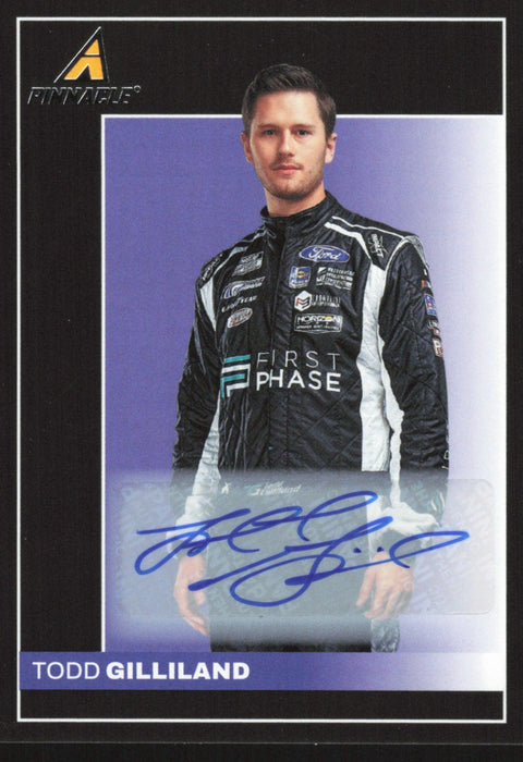 Todd Gilliland 2022 Panini Chronicles Racing Pinnacle # 9 Auto - Collectible Craze America