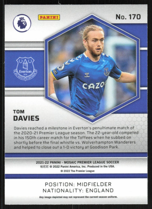 Tom Davies 2021 Panini Mosaic Premier League # 170 Everton Base - Collectible Craze America