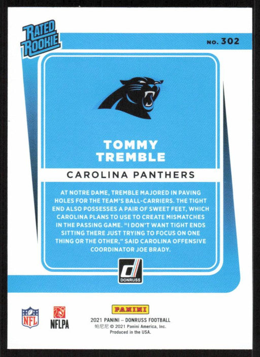 Tommy Tremble 2021 Donruss Football # 302 RC Carolina Panthers Rated Rookie Base - Collectible Craze America