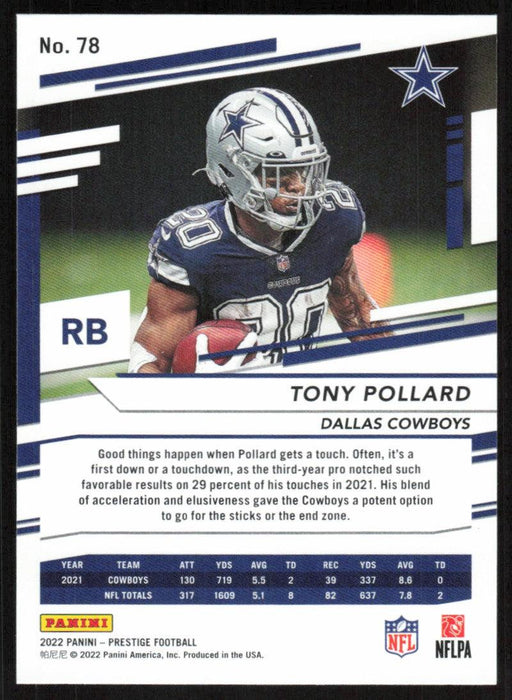 Tony Pollard 2022 Panini Prestige # 78 Dallas Cowboys - Collectible Craze America