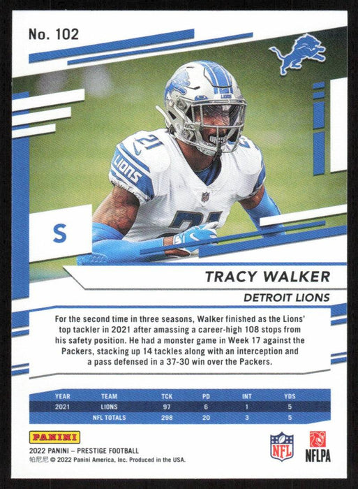 Tracy Walker 2022 Panini Prestige # 102 Detroit Lions - Collectible Craze America