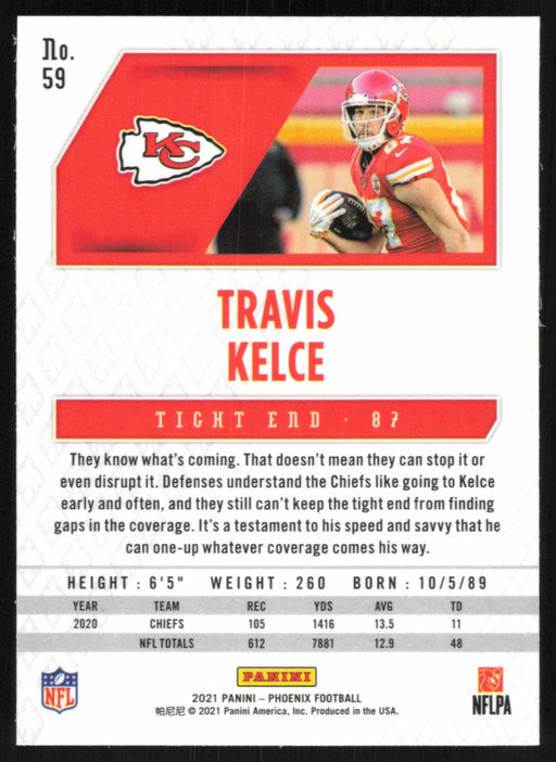 Travis Kelce 2021 Panini Phoenix # 59 Kansas City Chiefs Base - Collectible Craze America