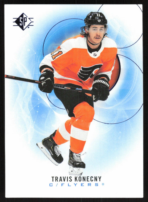 Travis Konecny 2020 SP Hockey # 18 Philadelphia Flyers Blue Parallel - Collectible Craze America