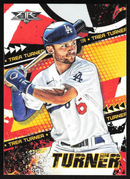 Trea Turner 2022 Topps Fire Baseball # 57 Los Angeles Dodgers Base - Collectible Craze America