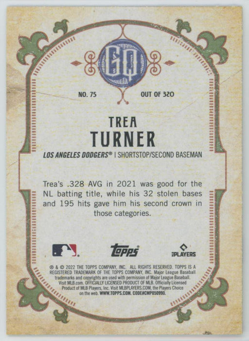 Trea Turner 2022 Topps Gypsy Queen # 75 Los Angeles Dodgers - Collectible Craze America