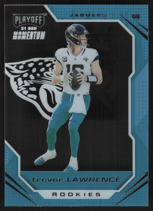 Trevor Lawrence 2021 Panini Chronicles Playoff Momentum Rookies # PMR-01 RC Jacksonville Jaguars - Collectible Craze America