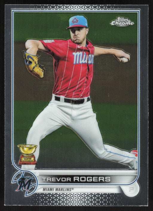 Trevor Rogers 2022 Topps Chrome Baseball # 15 Miami Marlins Base - Collectible Craze America