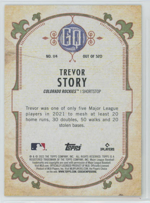 Trevor Story 2022 Topps Gypsy Queen # 114 Colorado Rockies - Collectible Craze America
