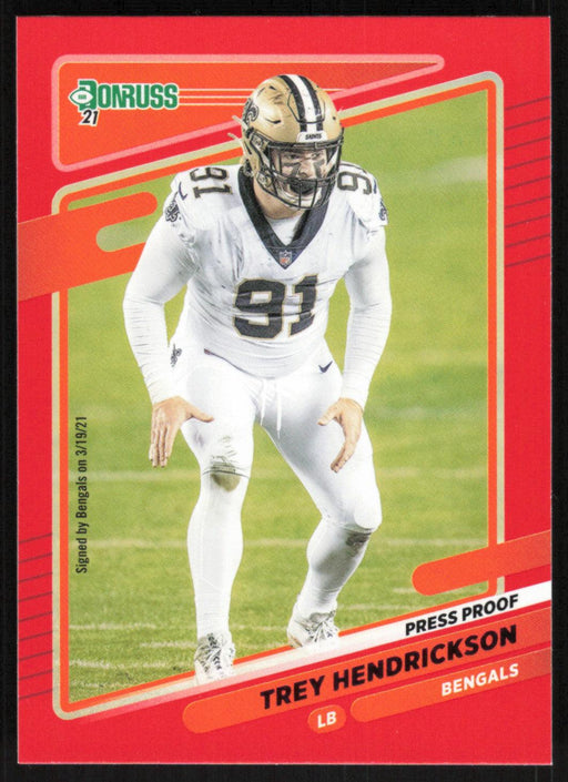 Trey Hendrickson 2021 Donruss Press Proof Red # 100 Cincinnati Bengals - Collectible Craze America