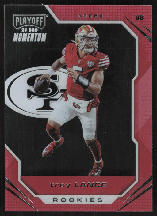 Trey Lance 2021 Panini Chronicles Playoff Momentum Rookies # PMR-03 RC San Francisco 49ers - Collectible Craze America