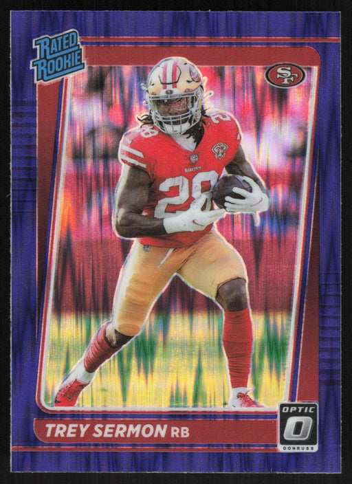 Trey Sermon 2021 Donruss Optic Rated Rookie # 224 RC Purple Shock San Francisco 49ers - Collectible Craze America