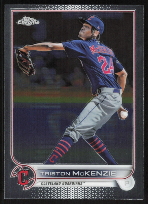 Triston McKenzie 2022 Topps Chrome Baseball # 142 Cleveland Guardians Base - Collectible Craze America