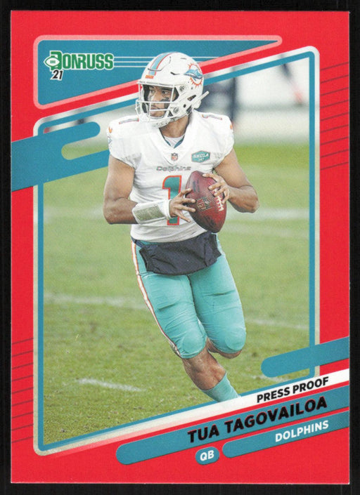 Tua Tagovailoa 2021 Donruss Press Proof Red # 61 Miami Dolphins - Collectible Craze America