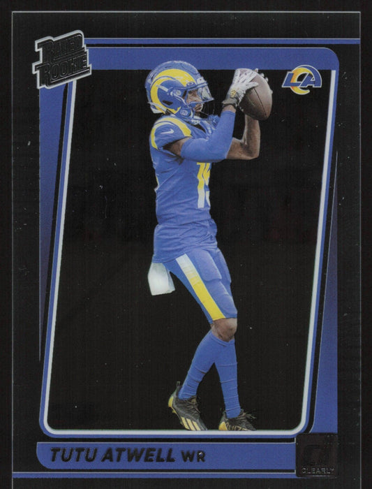 Tutu Atwell 2021 Panini Clearly Donruss Rated Rookie # 73 RC Los Angeles Rams - Collectible Craze America