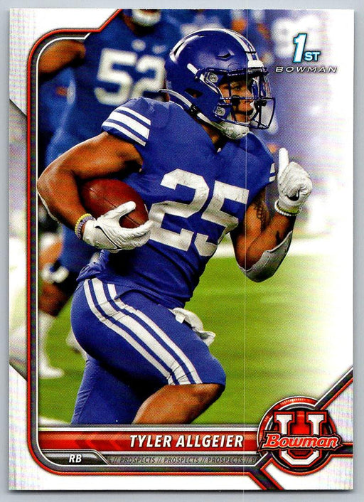 Tyler Allgeier 2021 Bowman University Football # 21 BYU Cougars 1st Bowman - Collectible Craze America