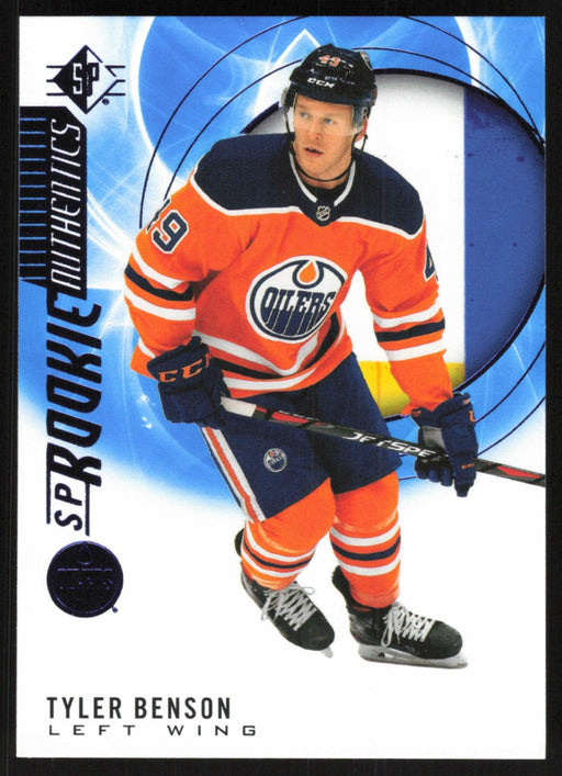 Tyler Benson 2020 SP Hockey Rookie Autentics # 122 RC Blue Edmonton Oilers - Collectible Craze America