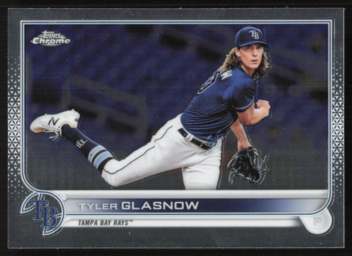 Tyler Glasnow 2022 Topps Chrome Baseball # 152 Tampa Bay Rays Base - Collectible Craze America