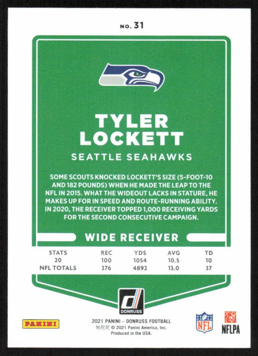 Tyler Lockett 2021 Donruss Football # 31 Seattle Seahawks Base - Collectible Craze America