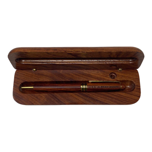 USS Albany Association Wooden Pen and Case - Collectible Craze America