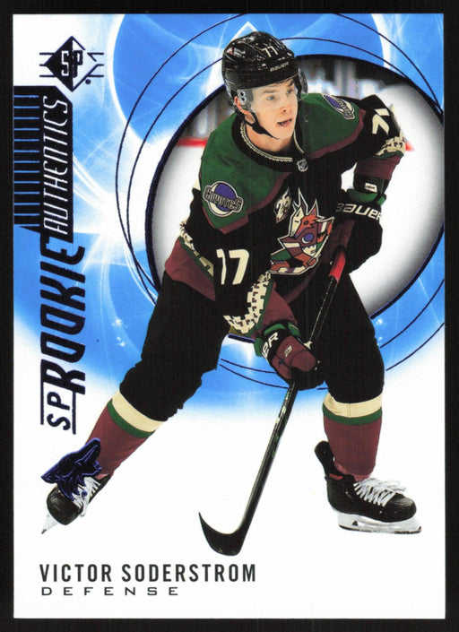 Victor Soderstrom 2020 SP Hockey Rookie Autentics # 109 RC Blue Arizona Coyotes - Collectible Craze America