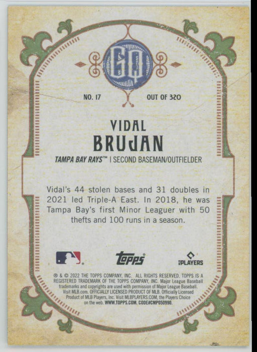 Vidal Brujan 2022 Topps Gypsy Queen # 17 RC Tampa Bay Rays - Collectible Craze America