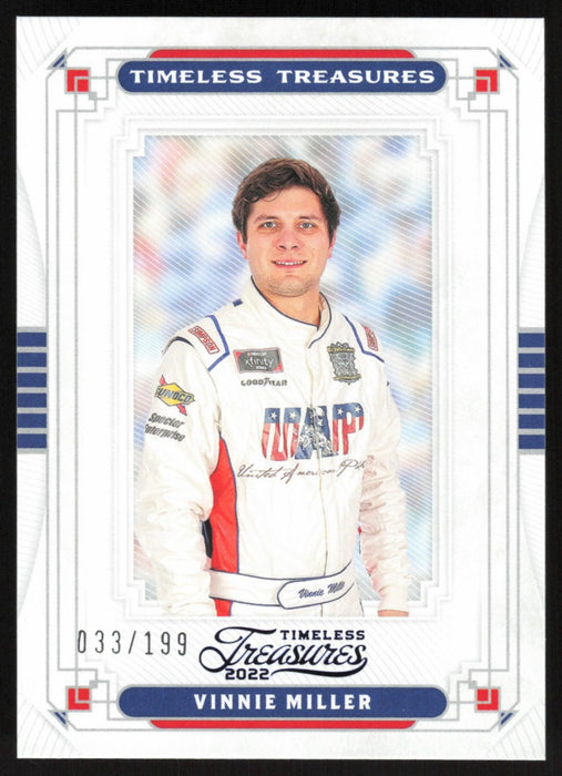 Vinnie Miller 2022 Panini Chronicles Racing Timeless Treasures # 12 Blue 33/199 - Collectible Craze America