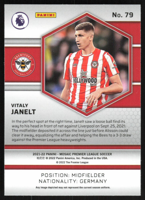 Vitaly Janelt 2021 Panini Mosaic Premier League # 79 RC Brentford Base - Collectible Craze America