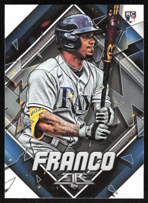 Wander Franco 2022 Topps Fire Baseball # 128 RC Tampa Bay Rays Base - Collectible Craze America