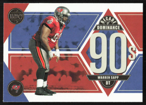 Warren Sapp 2022 Panini Legacy Decade of Dominance # DD-9 Tampa Bay Buccaneers - Collectible Craze America