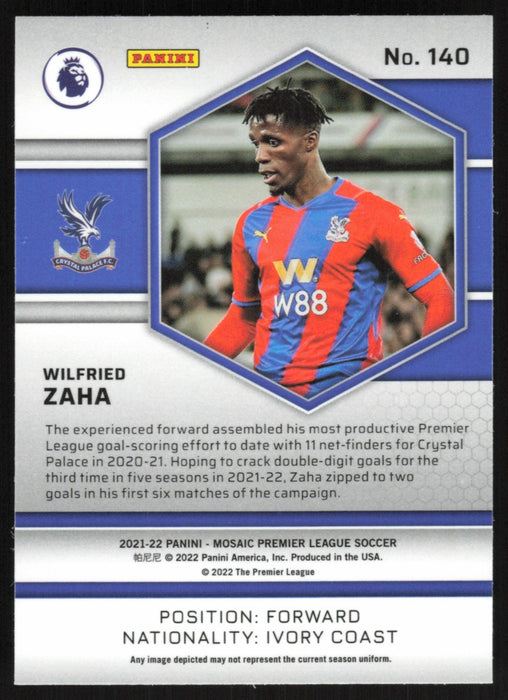 Wilfried Zaha 2021 Panini Mosaic Premier League # 140 Crystal Palace Base - Collectible Craze America