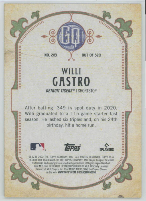 Willi Castro 2022 Topps Gypsy Queen # 283 Detroit Tigers - Collectible Craze America