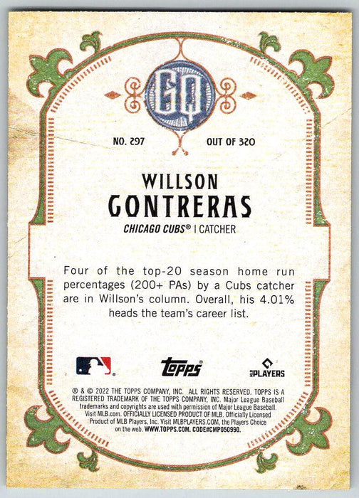 Willson Contreras 2022 Topps Gypsy Queen # 297 Chicago Cubs - Collectible Craze America